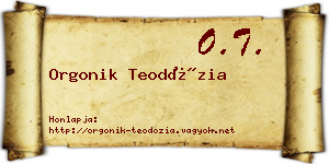Orgonik Teodózia névjegykártya